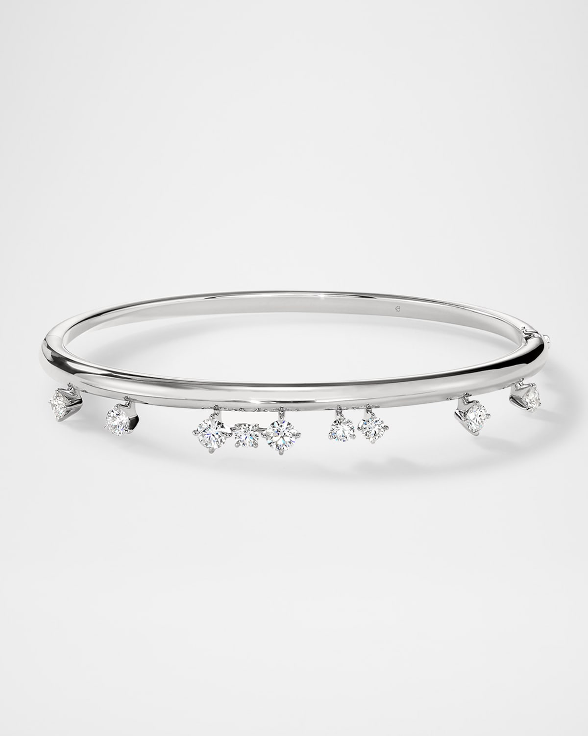 Barre 18K White Gold Floating Diamond Bangle