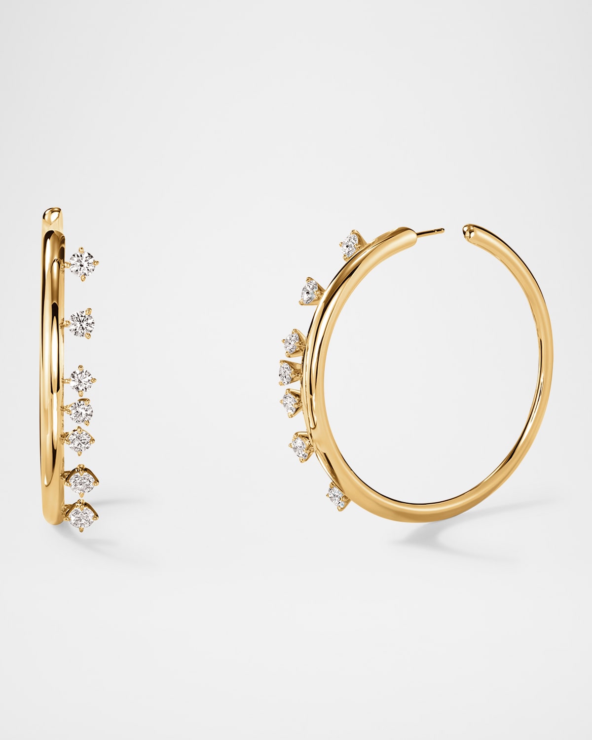 Barre Medium Floating Diamond Hoops