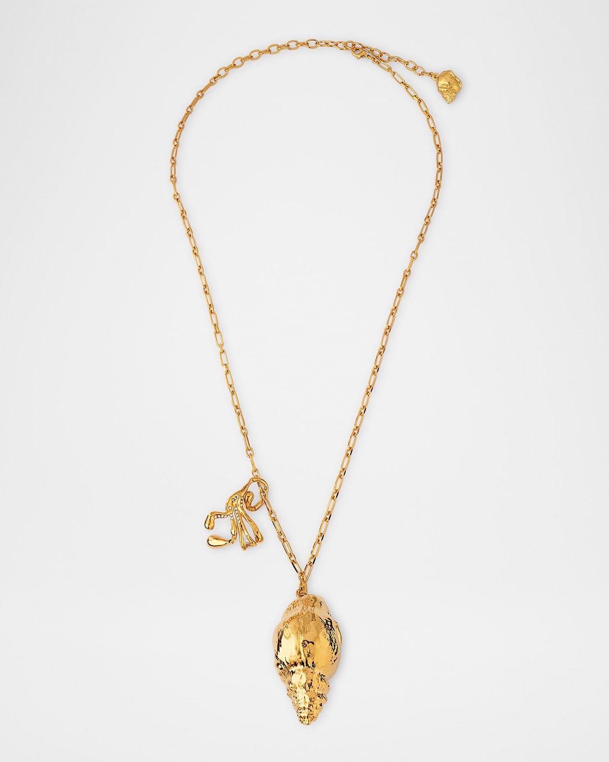 Coral and Shell Pendant Necklace