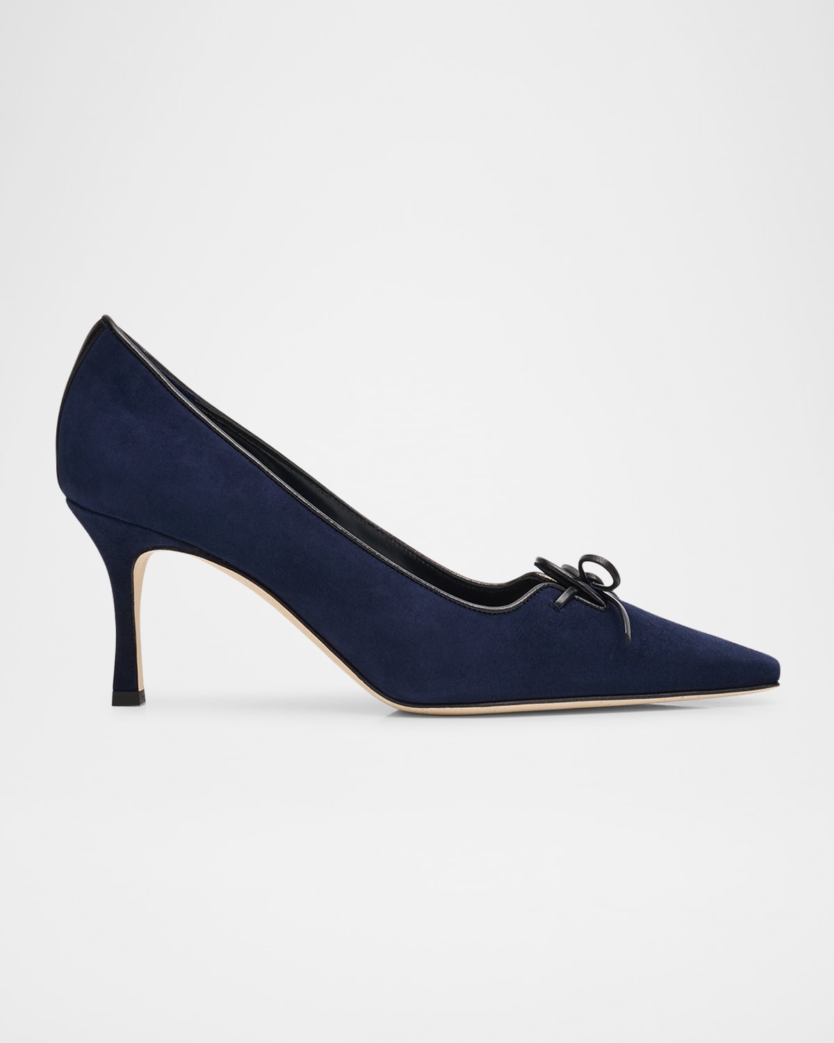 MANOLO BLAHNIK ZAMAN SUEDE BICOLOR LACE-UP PUMPS 