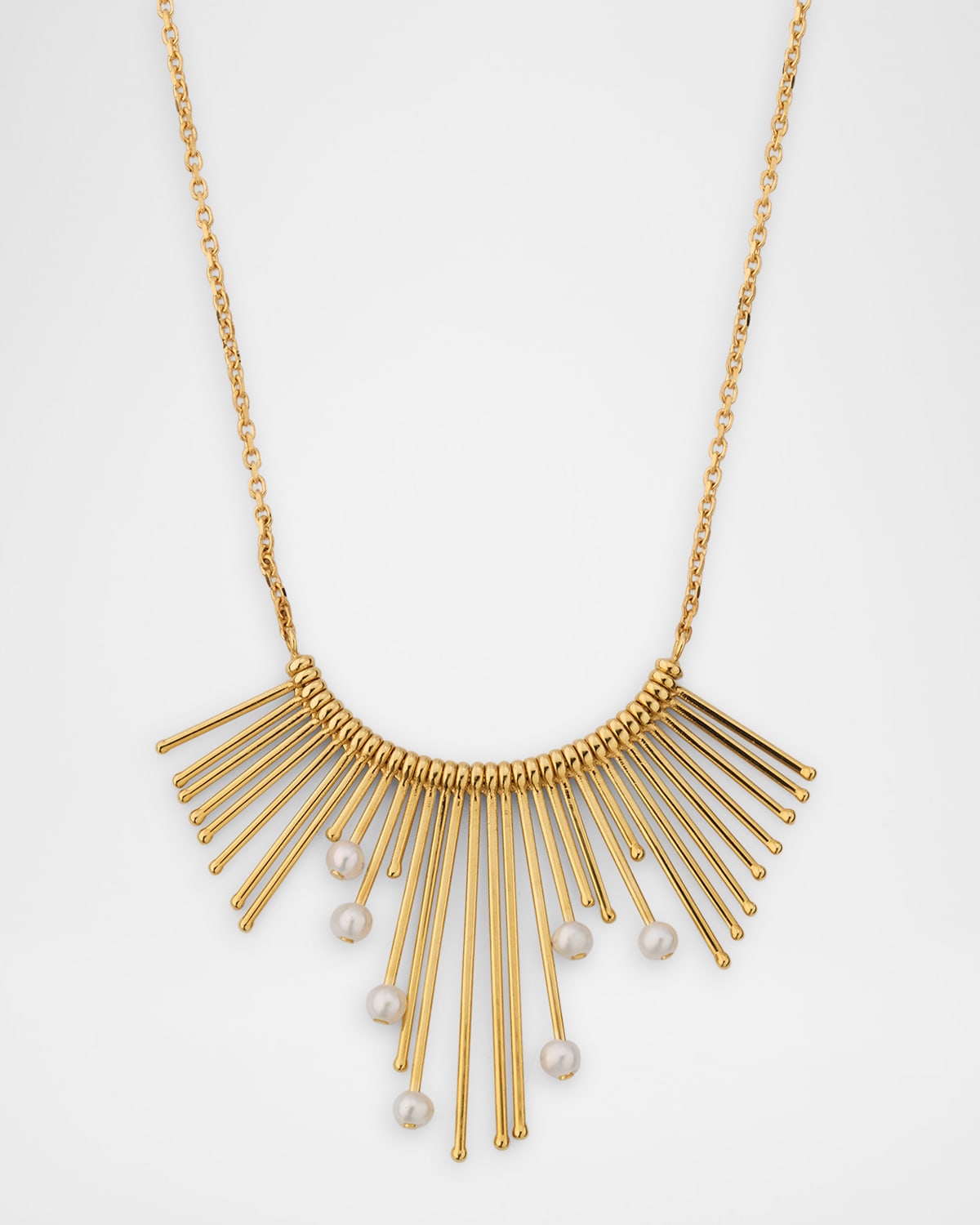 18K Yellow Gold Sliding Pearl Necklace