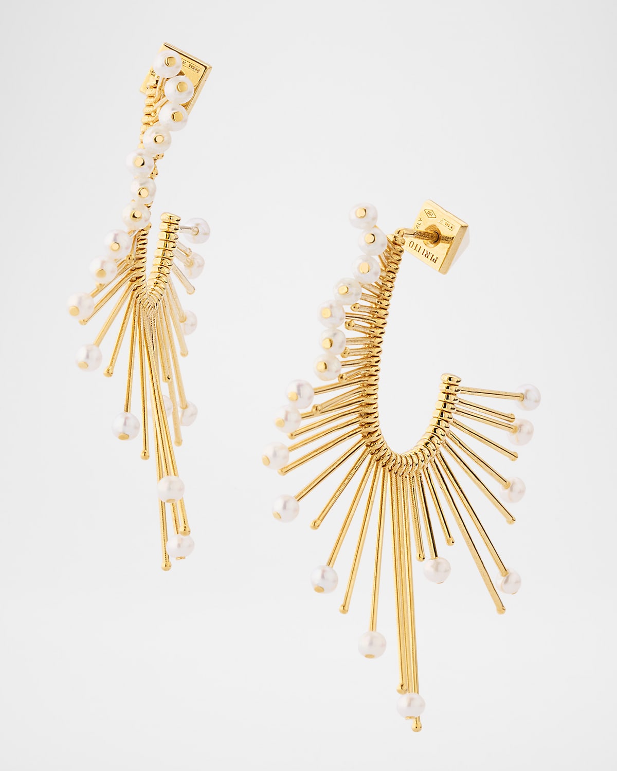 Slide 18K Yellow Gold Pearl Mullet Earrings