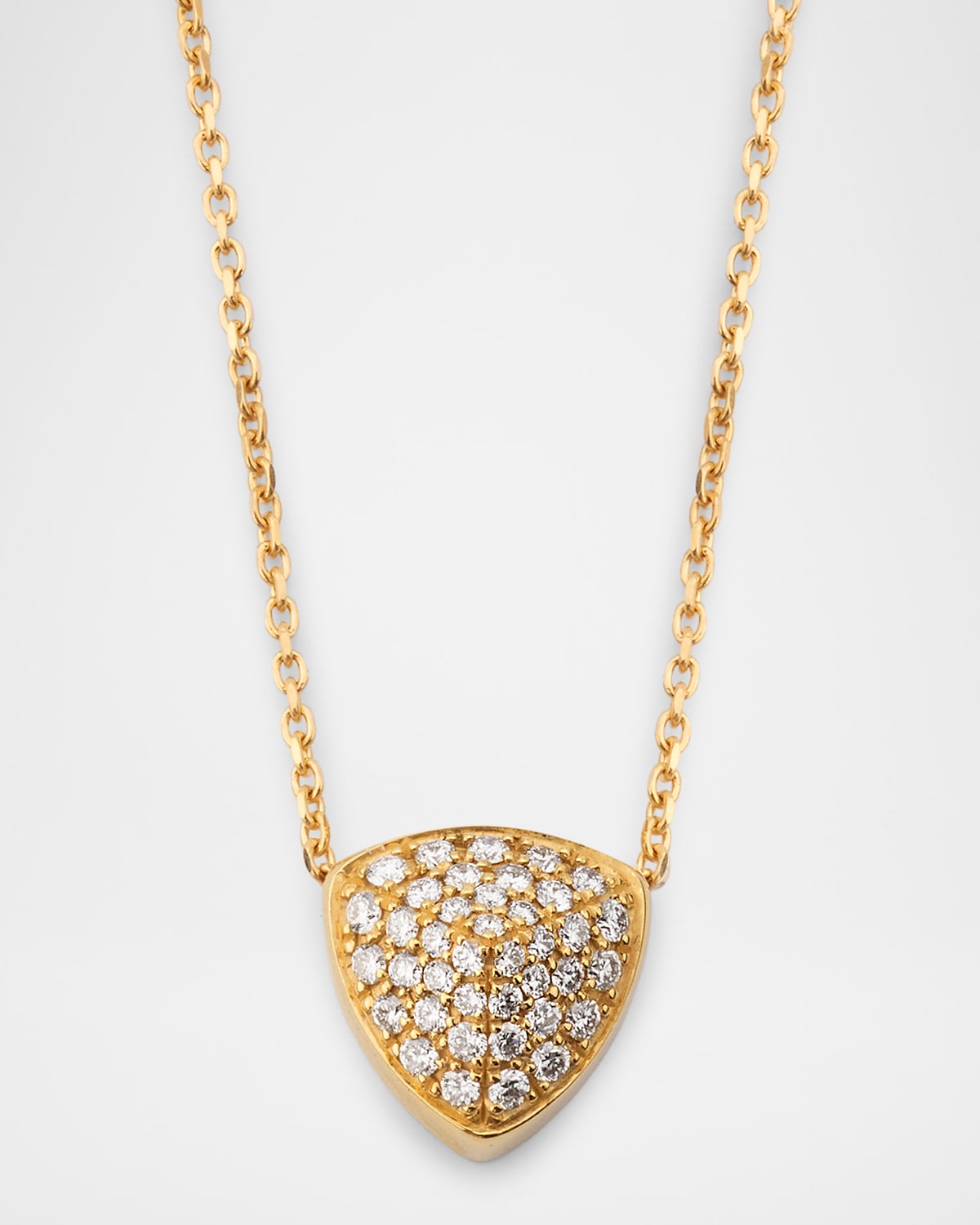 18K Yellow Gold Guitar Pick Candy Necklace with Full Diamond Pave
