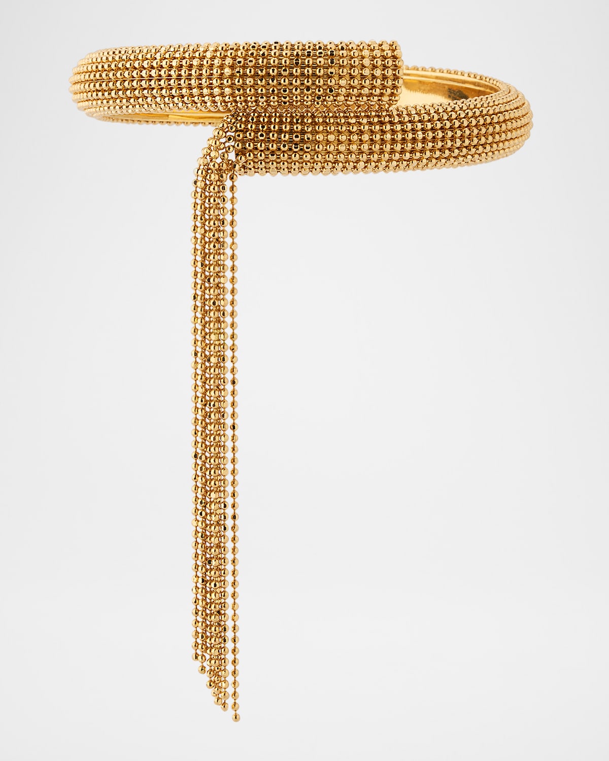 18K Yellow Gold Chains Snake Fringe Bangle