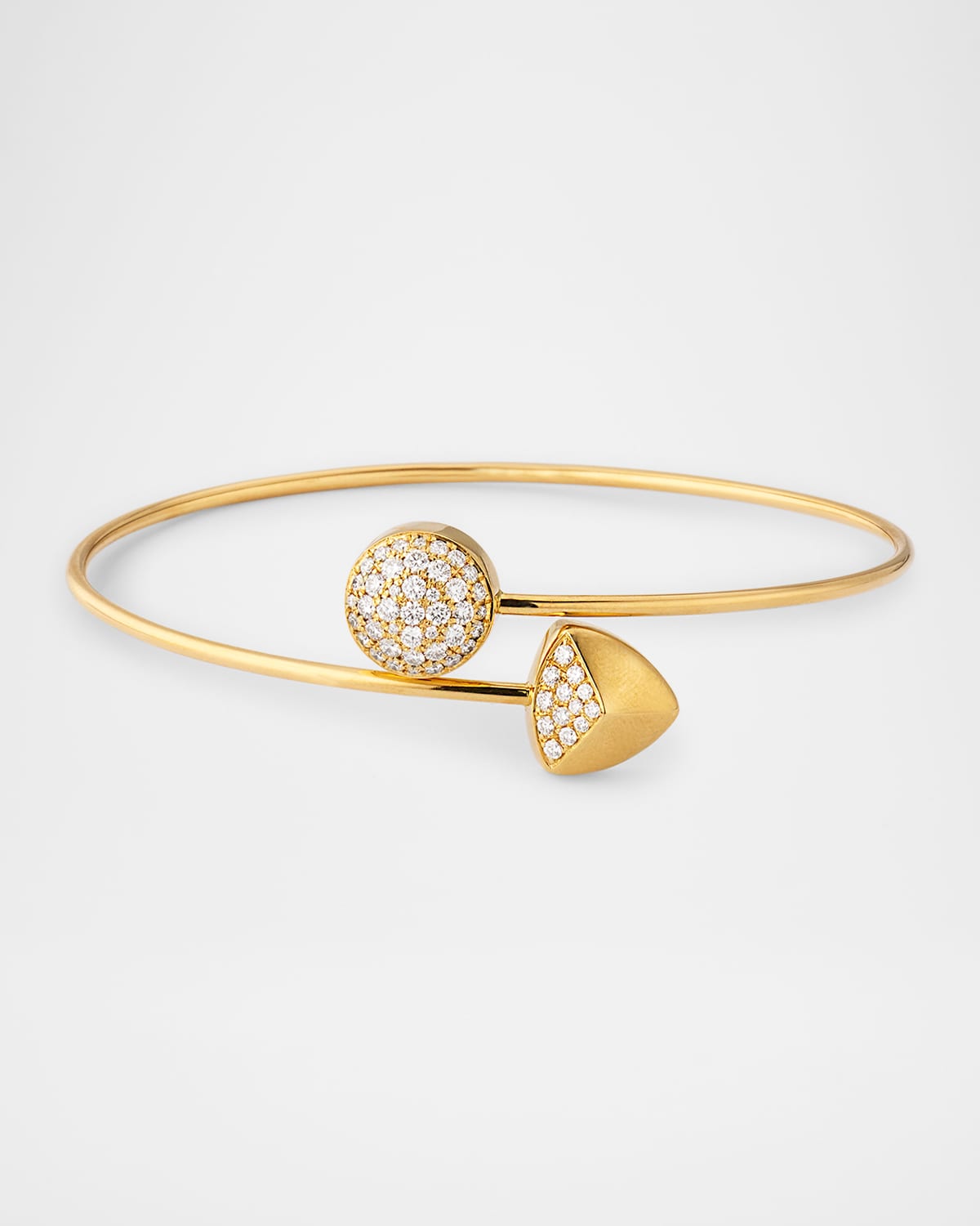 18K Yellow Gold Candy Bangle with Diamonds
