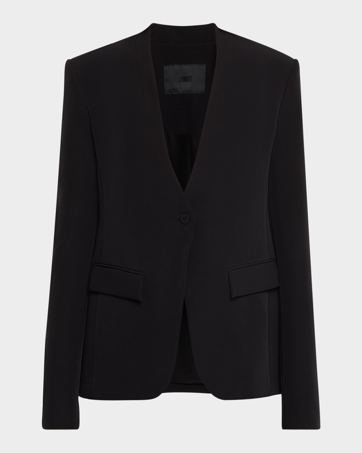 Matte Crepe Single-Breasted Blazer