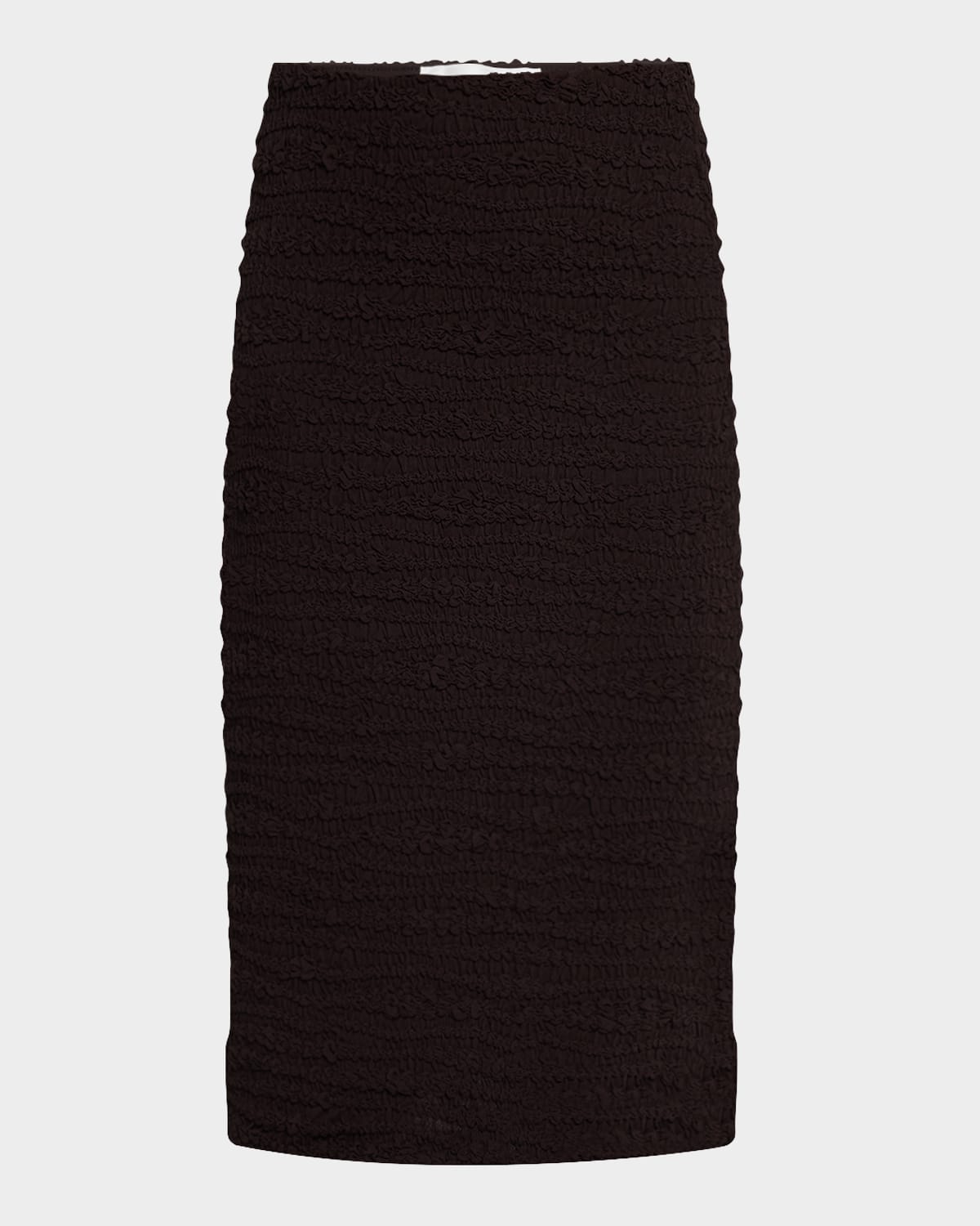 Jil Sander Brown Embroidered Crepe Jersey Skirt In Chocolate