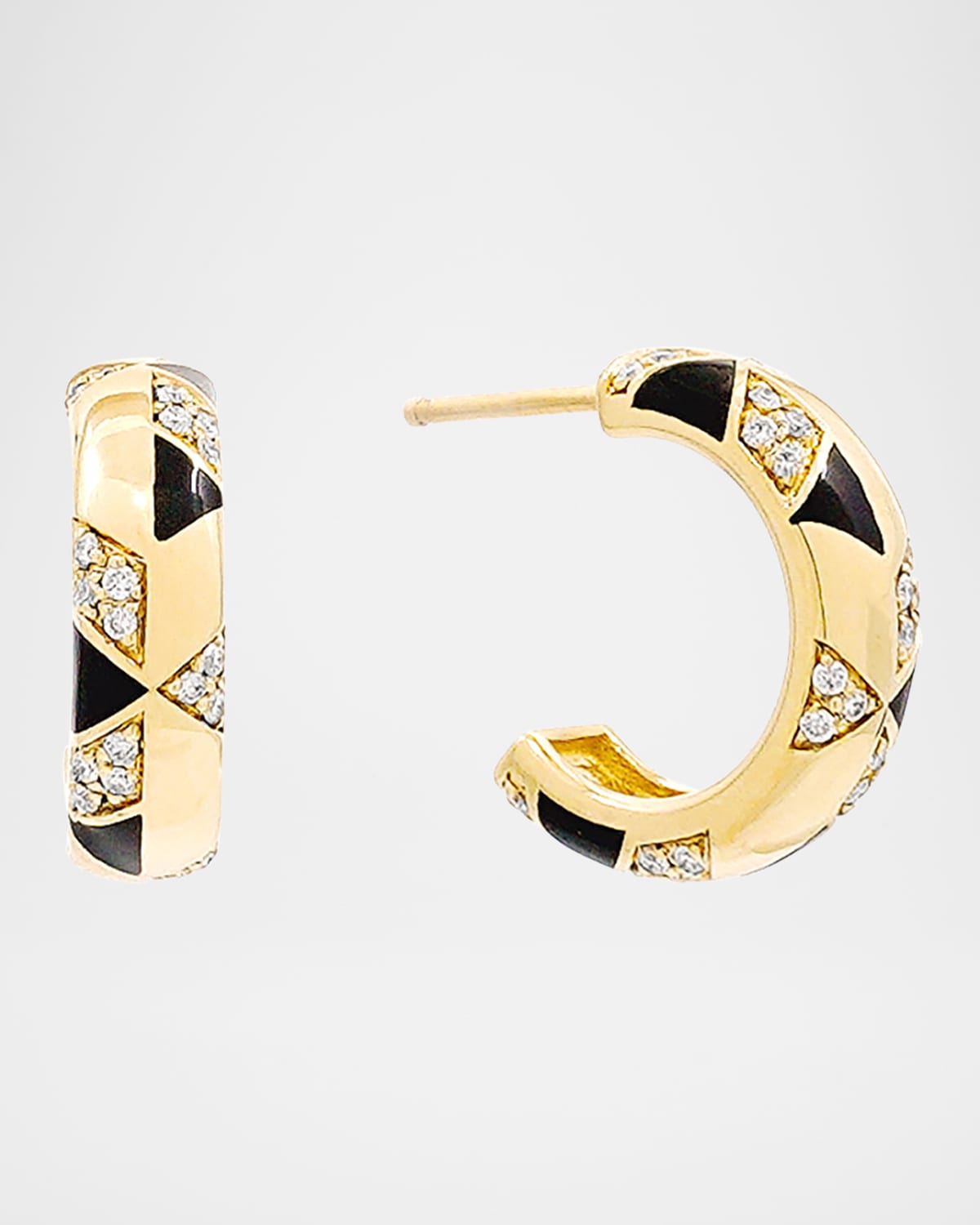 18k Sadu Onyx Diamond Earrings
