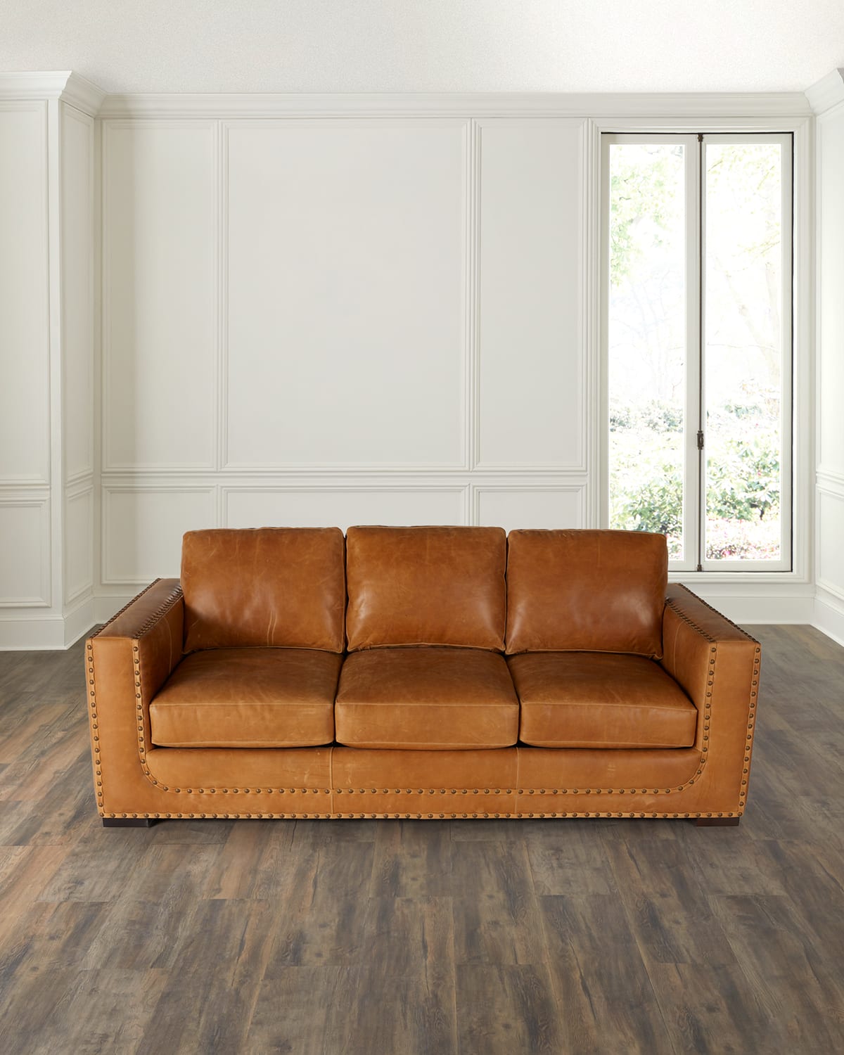 Bradington-young Peralta Leather Sofa, 87" In Light Brown