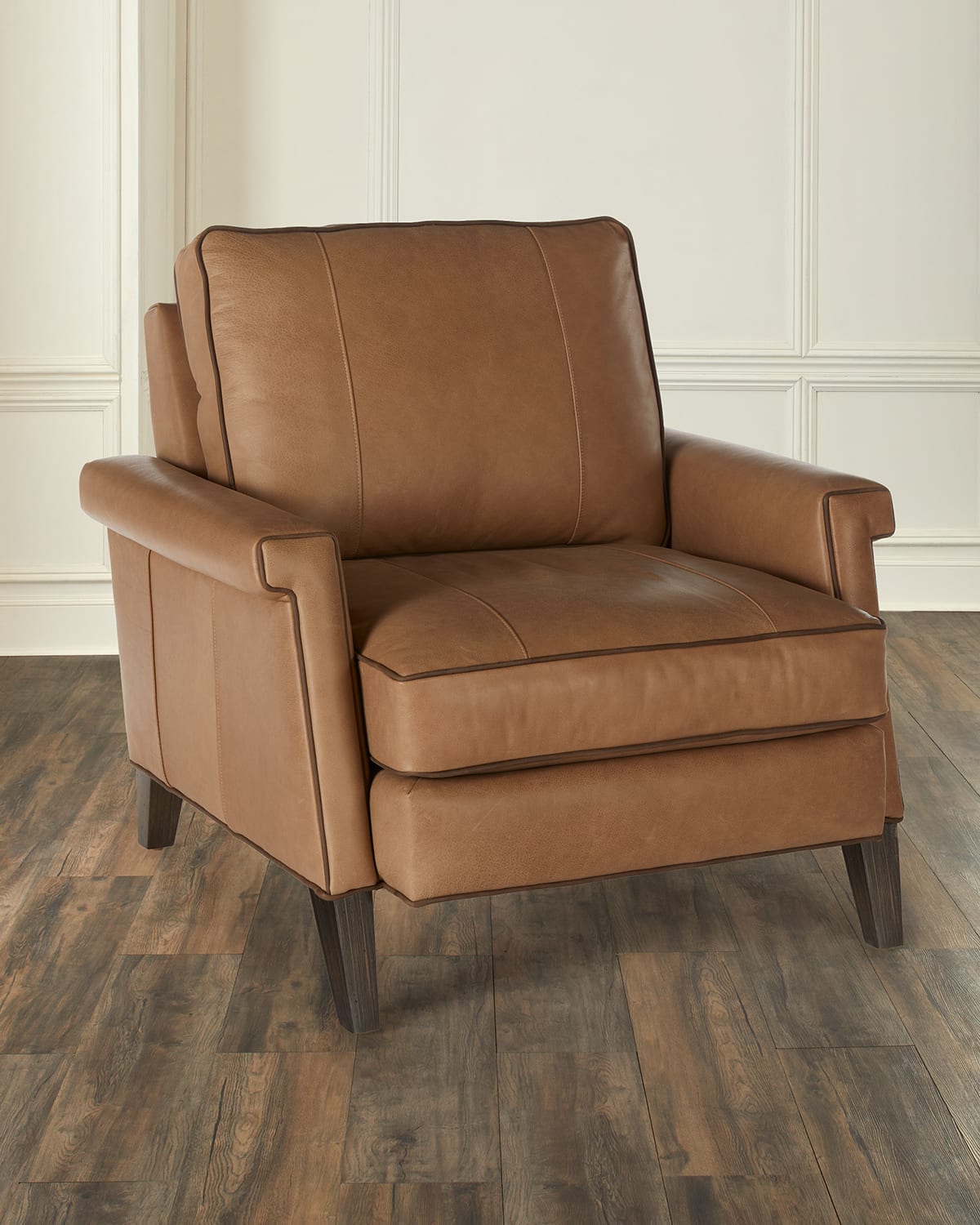 Bradington-young Emerysen Leather Club Chair In Khaki