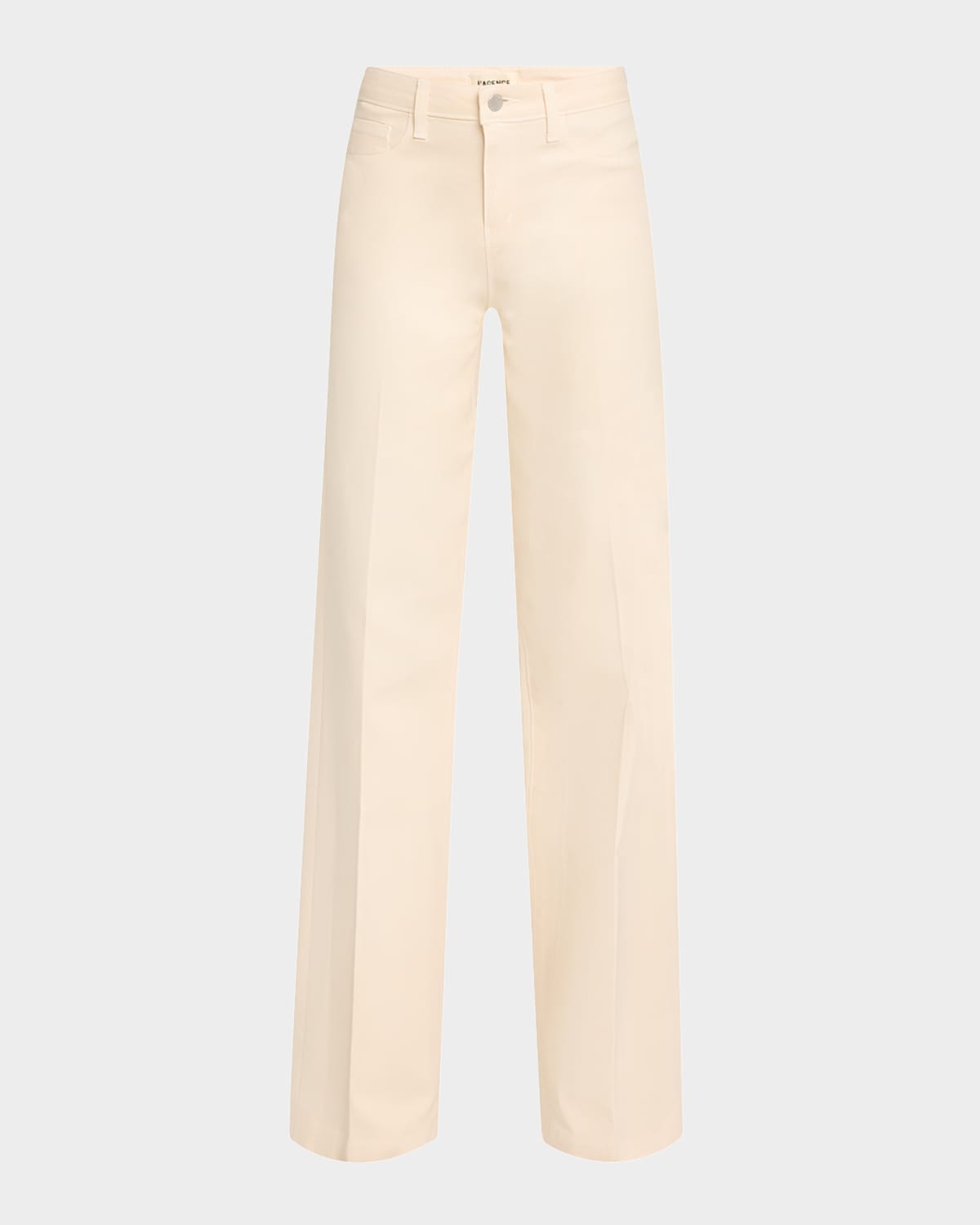 L Agence Clayton Coated Wide-leg Jeans In Nude