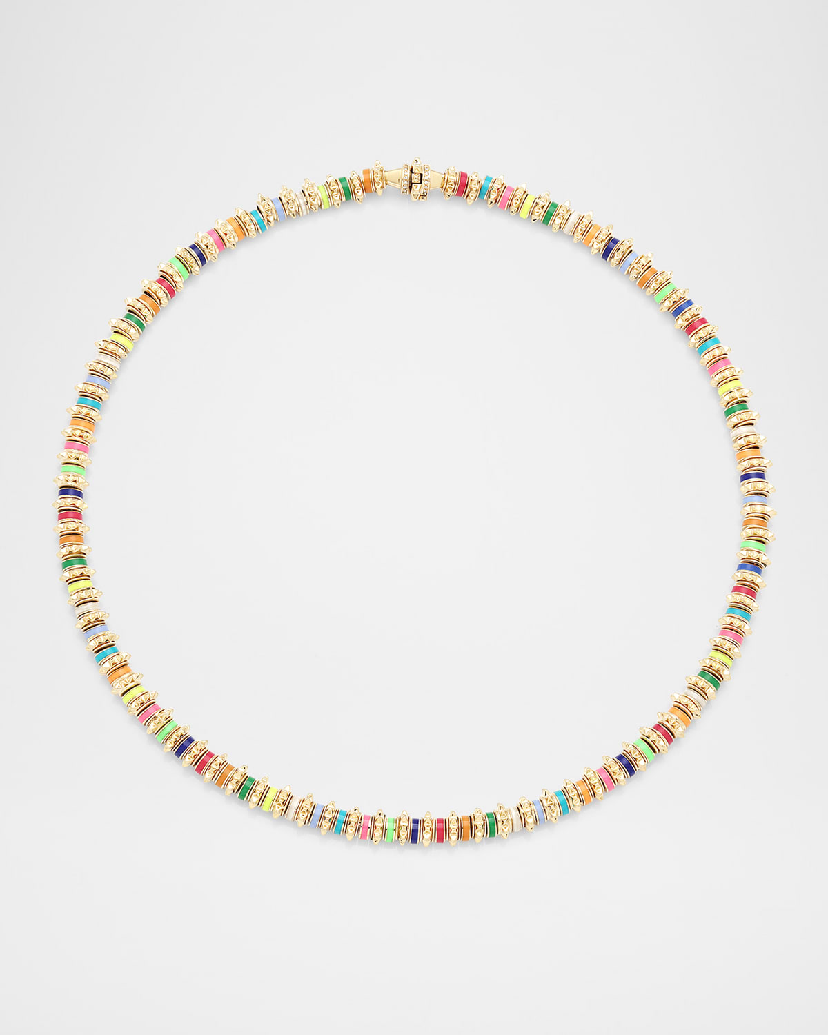 18K Yellow Gold HyCeram and Cardamom Necklace with Diamonds