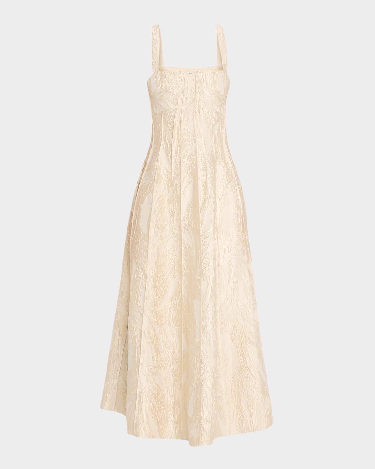 Simkhai Maya Pintuck Jacquard Midi Dress In Coconut