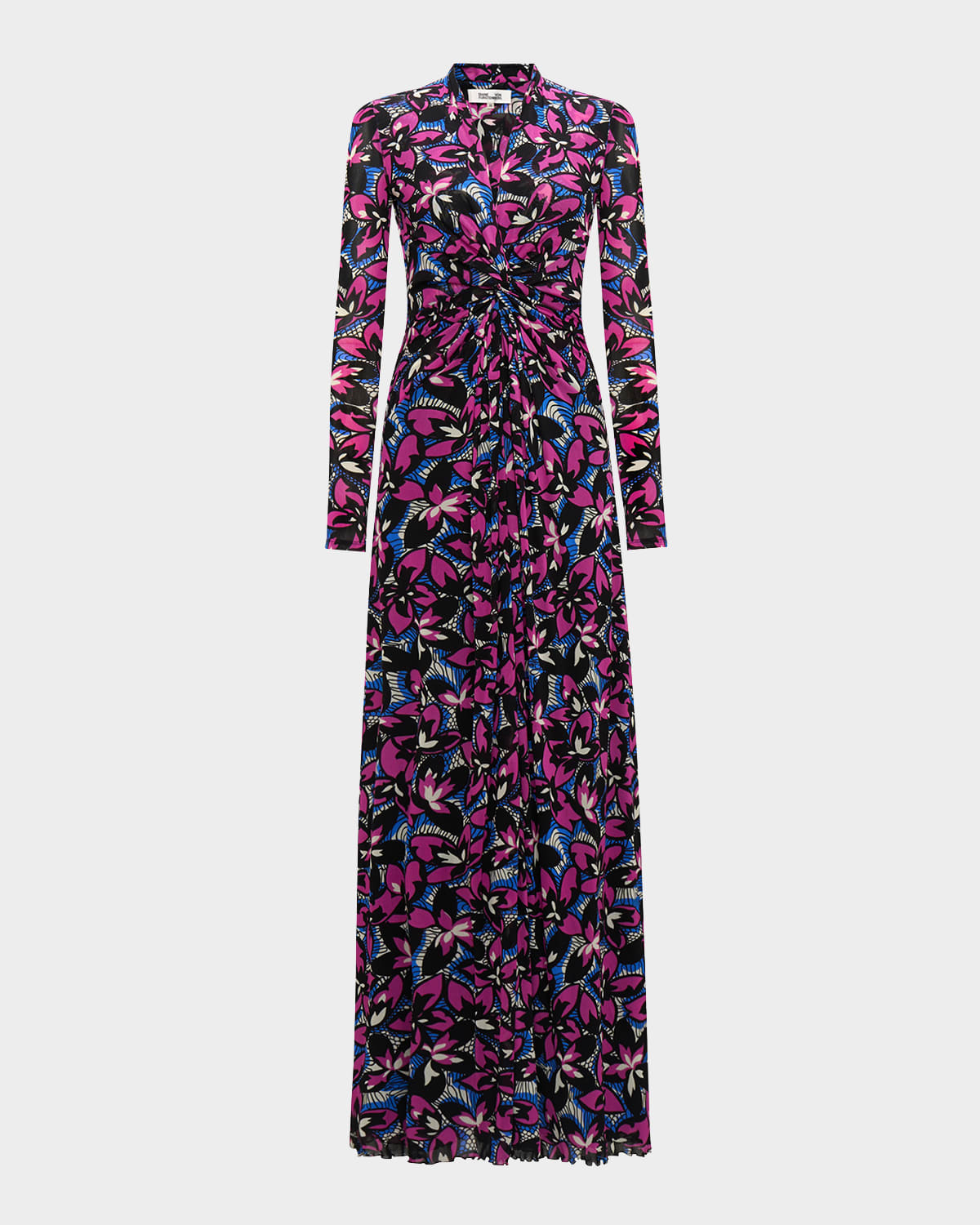 Kassia Floral-Print Mesh Maxi Dress