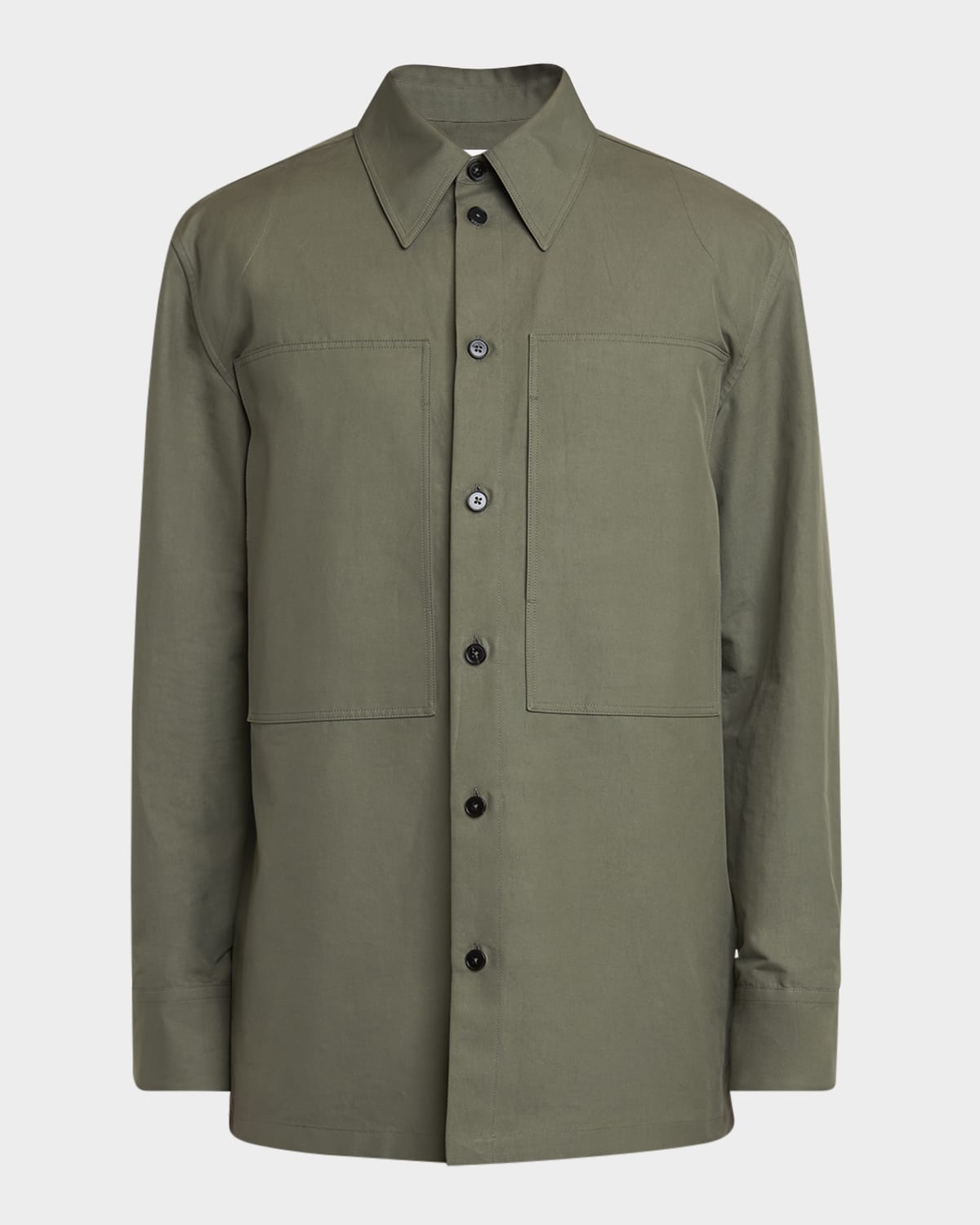 JIL SANDER MEN'S BOXY 2-POCKET OVERSHIRT