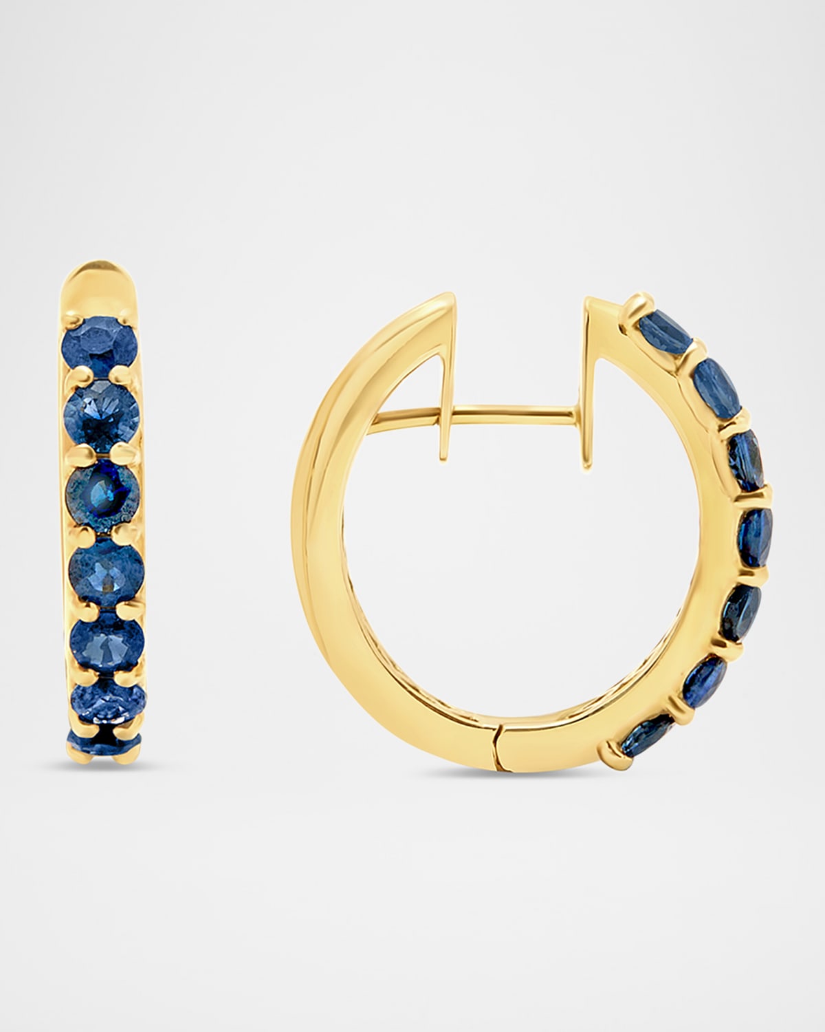 18K Yellow Gold The Diana Gemstone Huggie Earrings