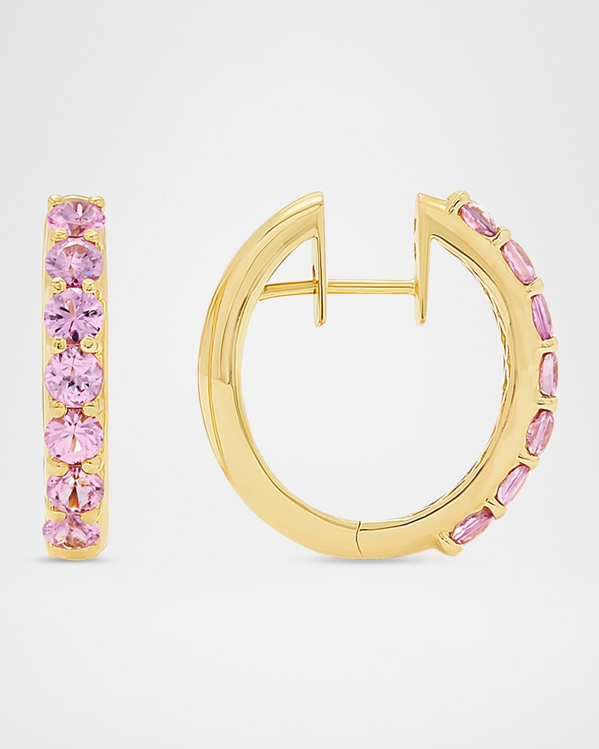 18K Yellow Gold The Diana Gemstone Huggie Earrings