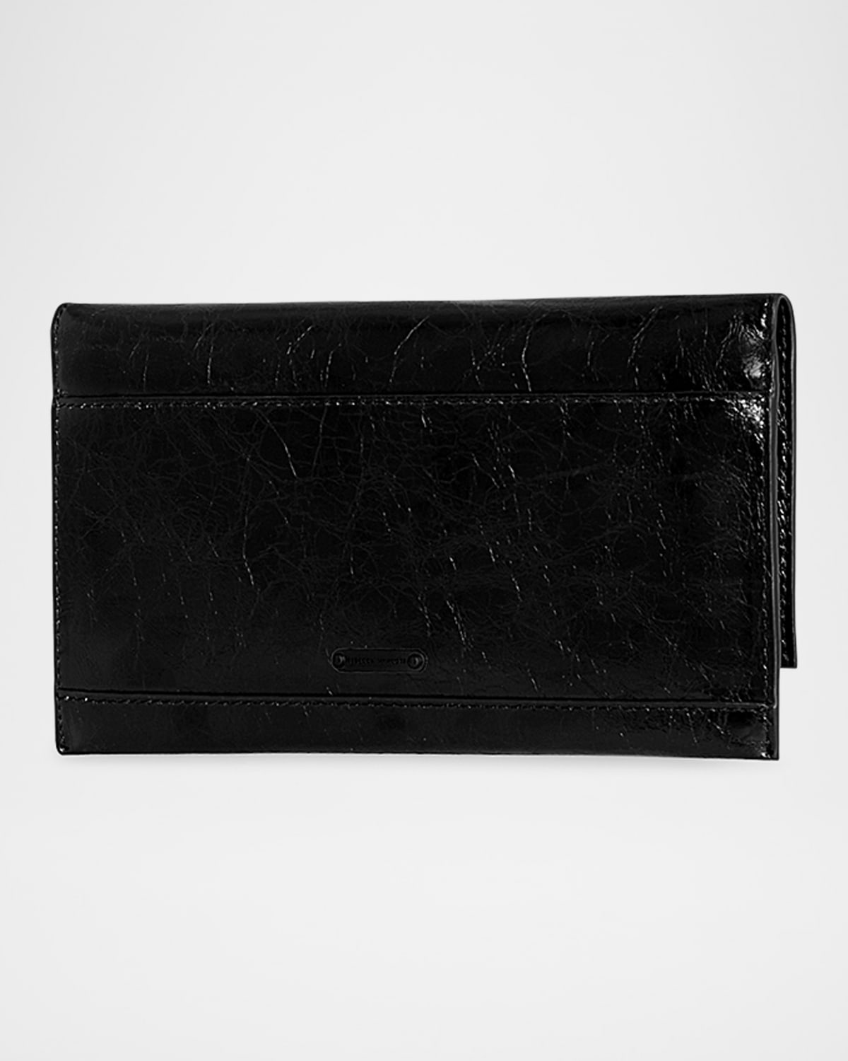 Crinkled Flap Clutch Wallet