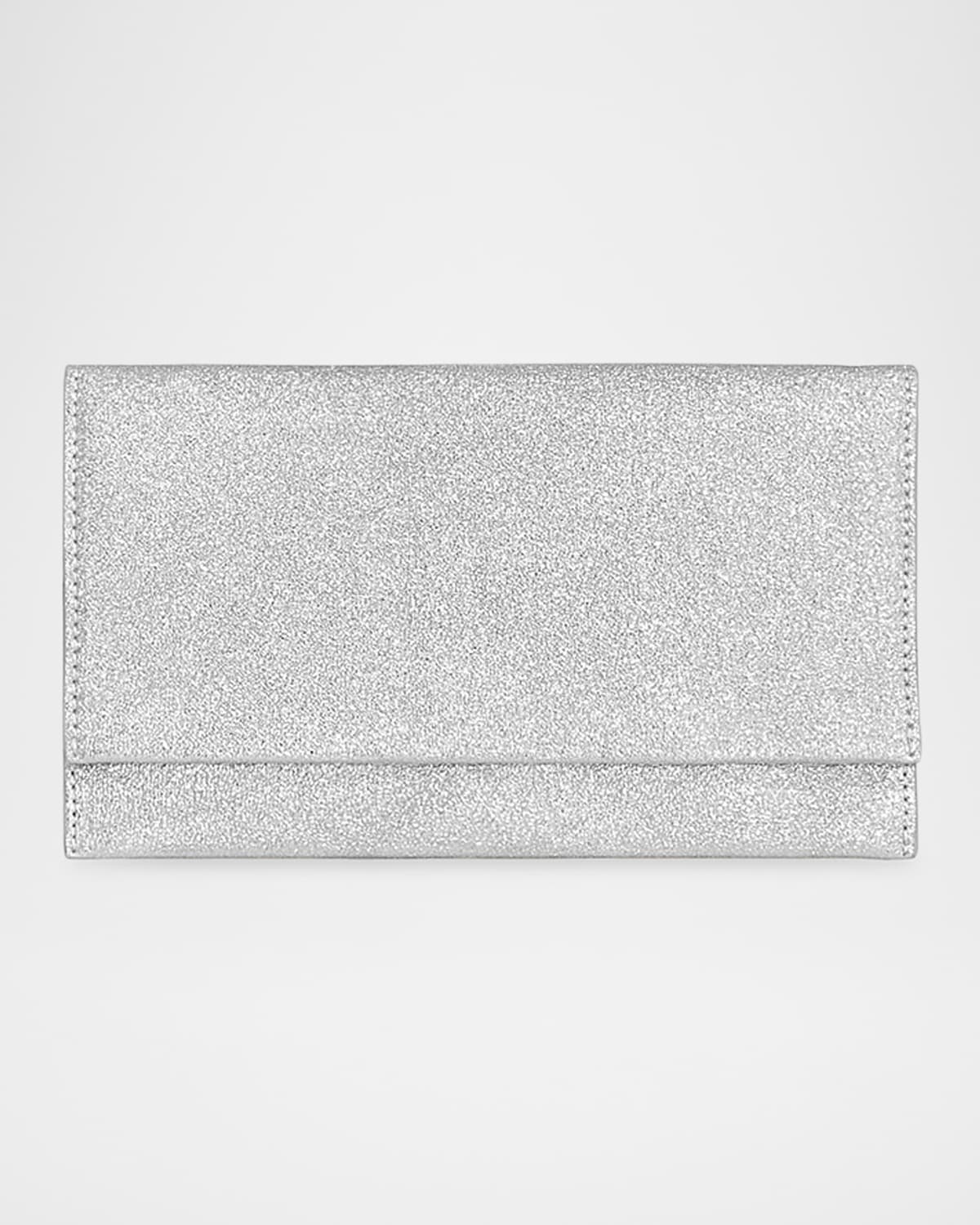 Metallic Glitter Flap Clutch Wallet