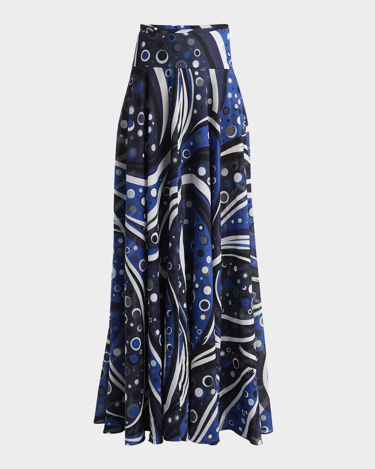 Emilio Pucci Fontane-print A-line Maxi Skirt In Navy