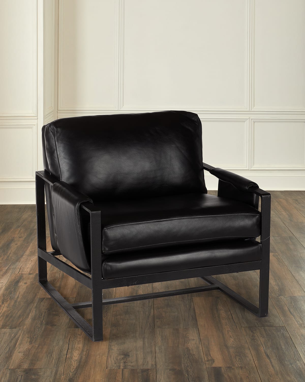 Hooker Furniture Collins Leather Club Chair In Black
