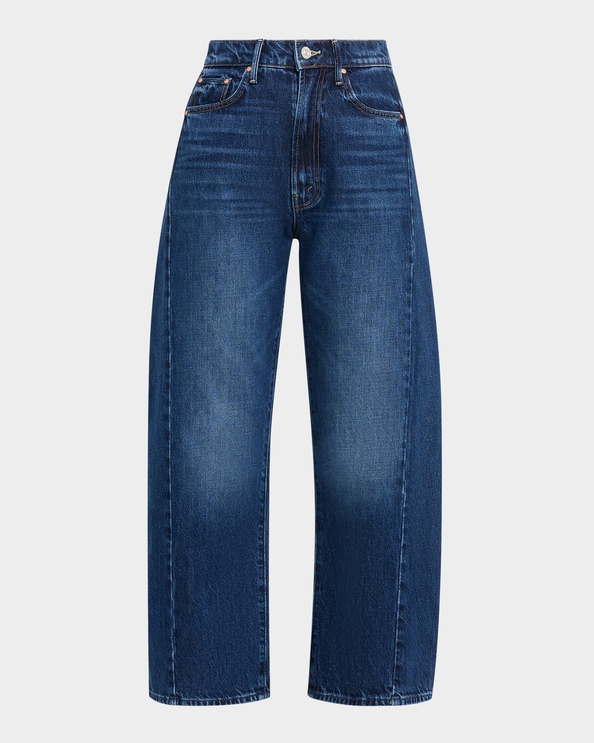 Mother The Half Pipe Cropped Denim Jeans In Blue