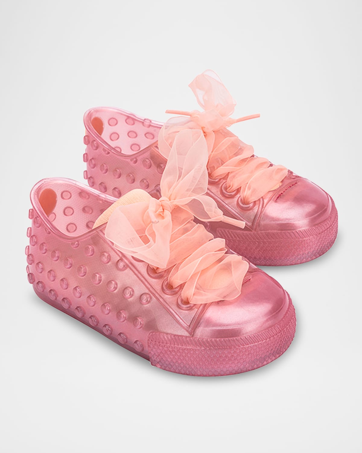 Melissa Kids' Girl's Polibolha Embellished Lace Up Sneakers, Baby/toddlers In Pink