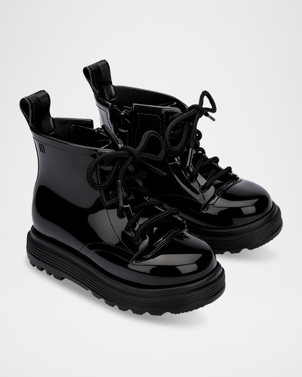 Melissa Kids' Girl's Shiny Combat Boots, Baby/toddlers In Black