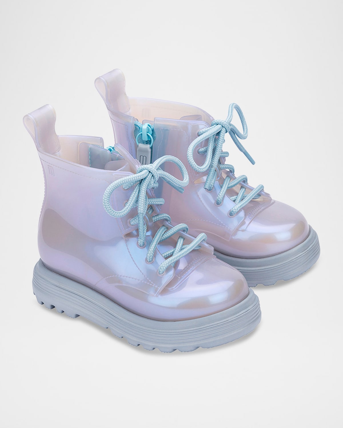 Melissa Kids' Girl's Shiny Combat Boots, Baby/toddlers In Blue