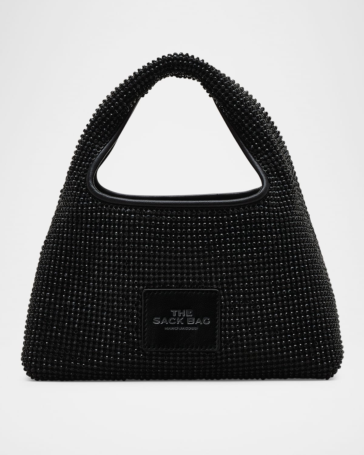 Shop Marc Jacobs The Mini Sack Rhinestone Top-handle Bag In Black