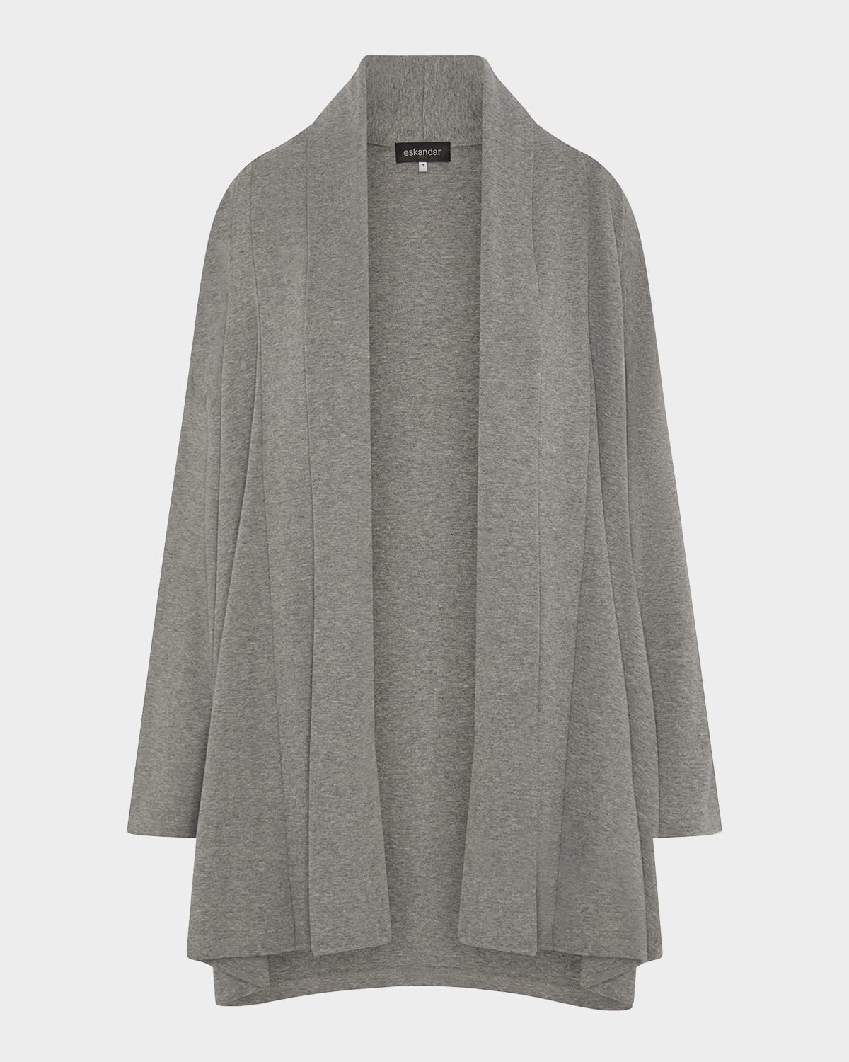 ESKANDAR WIDE A-LINE SHAWL-COLLAR CARDIGAN (LONG PLUS LENGTH) 