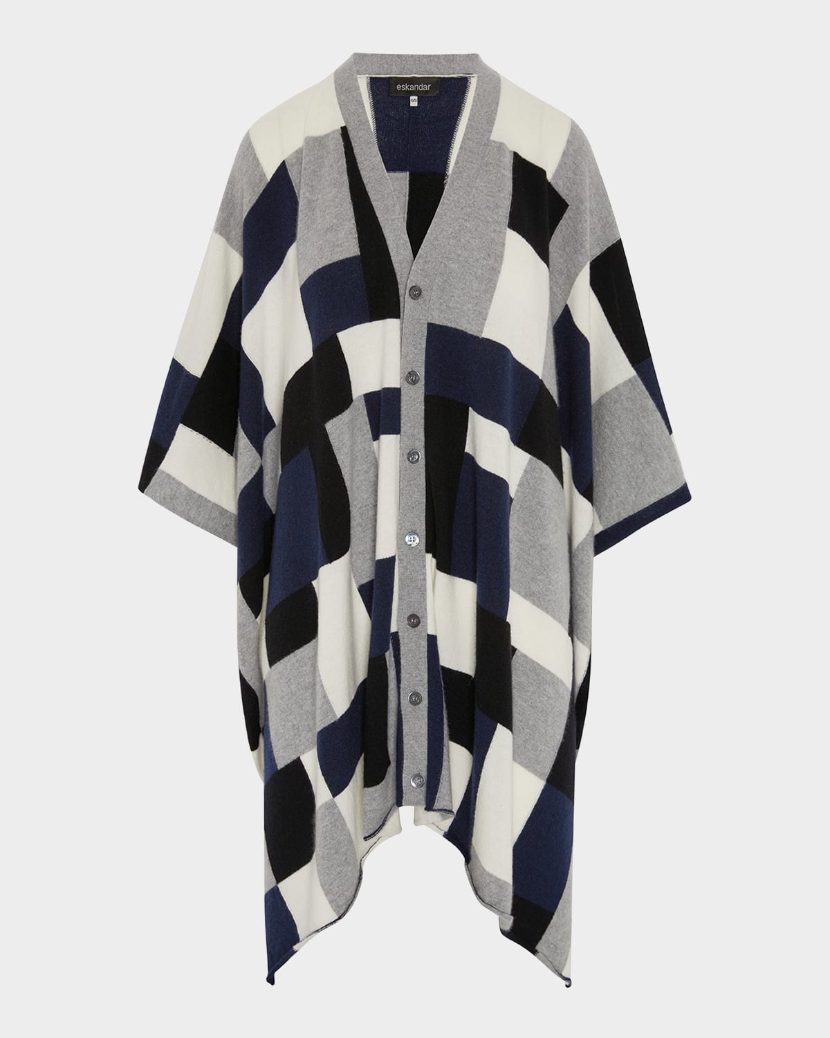 Eskandar Extra Wide Sleeveless Tabard Cashmere Cardigan In Mix