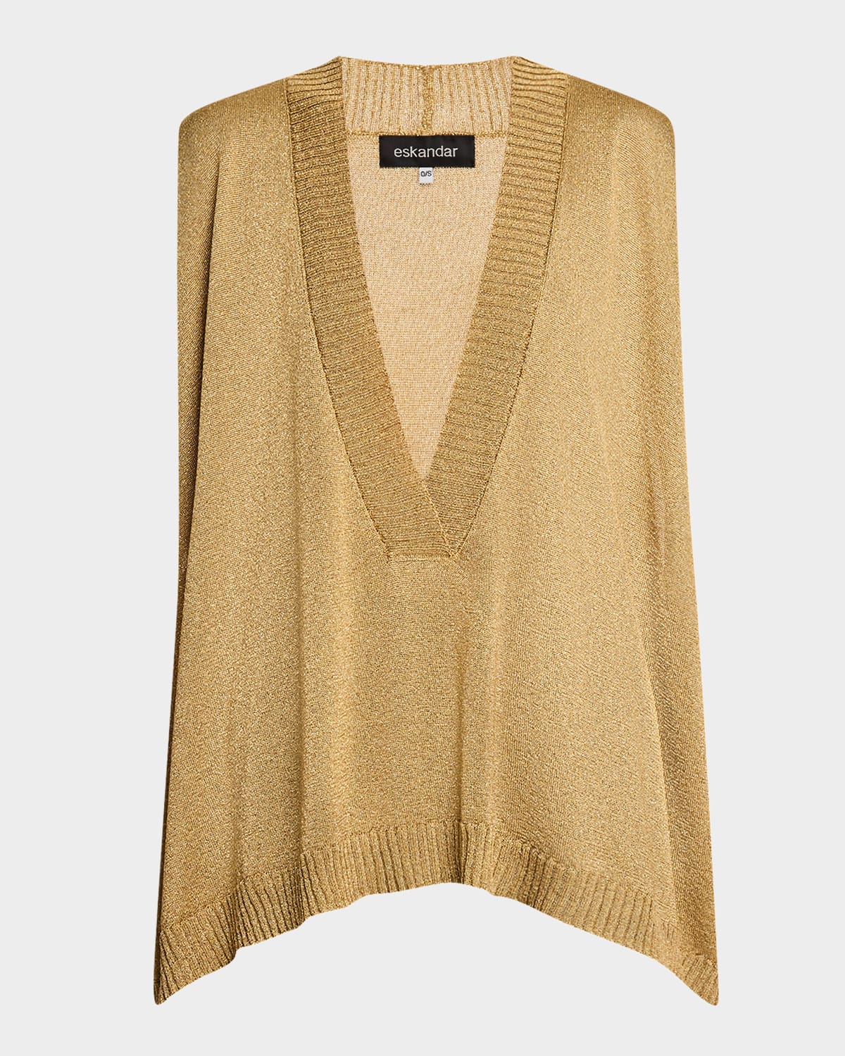 ESKANDAR A-LINE SLEEVELESS DEEP-V SWEATER (MID PLUS LENGTH) 