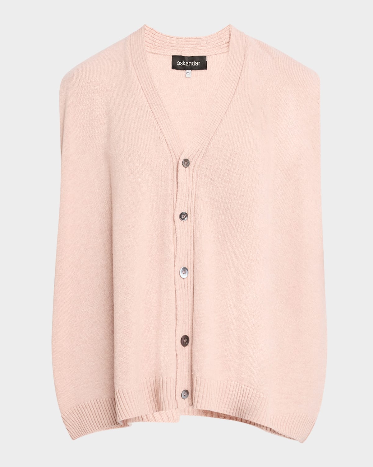 Eskandar A-line Sleeveless V-neck Cashmere Sweater In Naturalpink