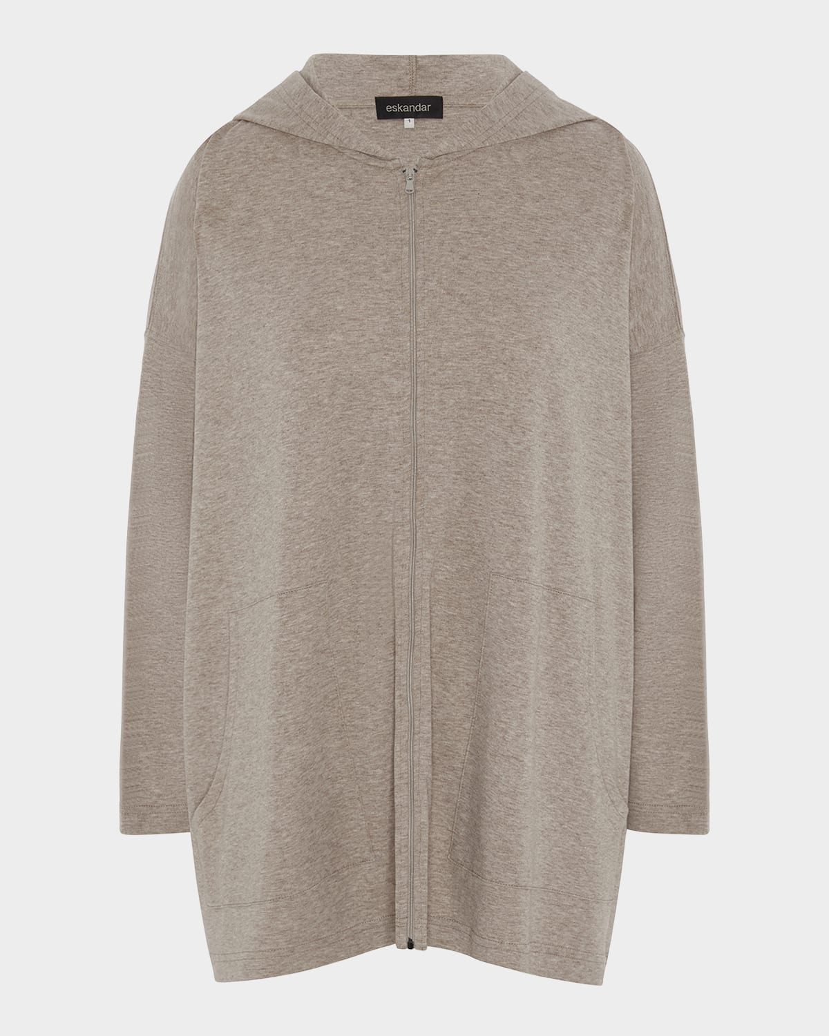 Shop Eskandar Zipped Hooded Top (long Length) In Natural