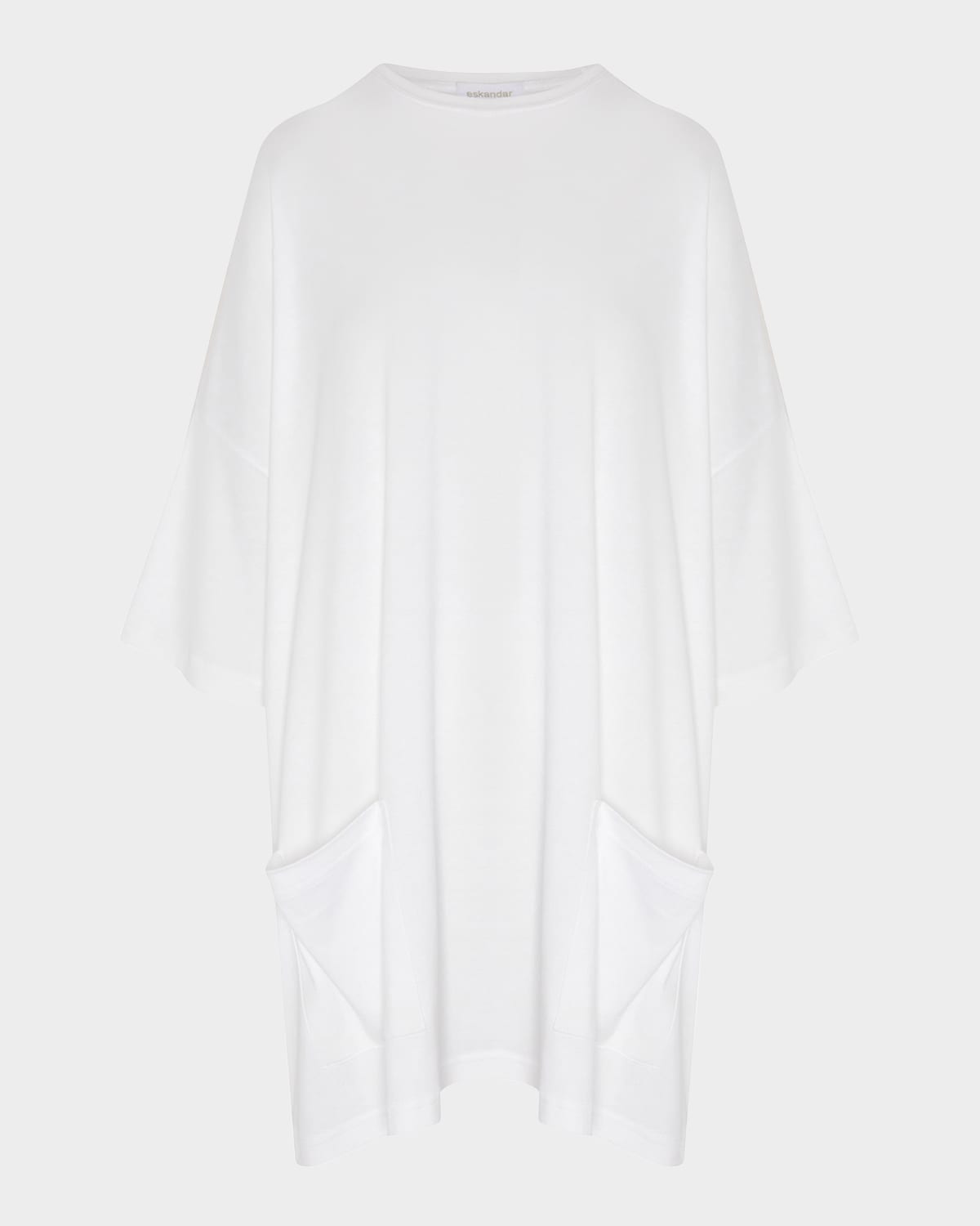 ESKANDAR SLOPED-SHOULDER ROUND-NECK PONCHO (LONG PLUS LENGTH) 