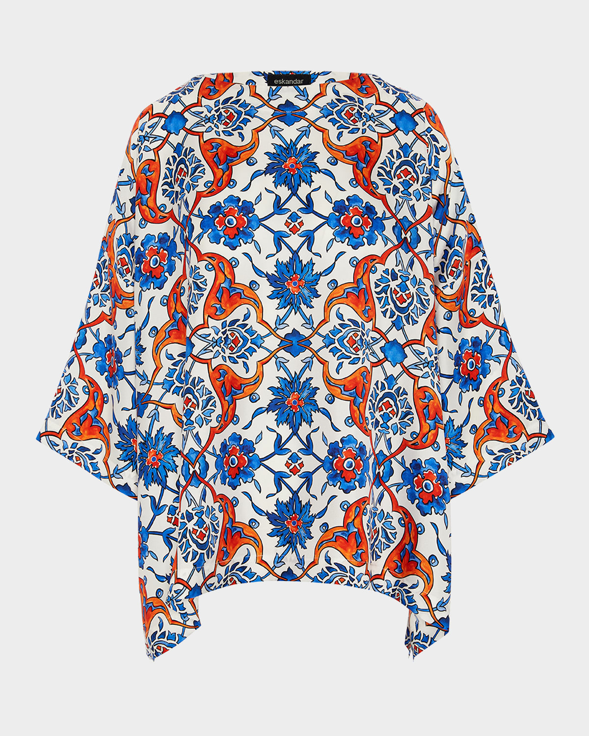 ESKANDAR THREE-QUARTER SLEEVE SCOOP NECK TUNIC (MID PLUS LENGTH) 