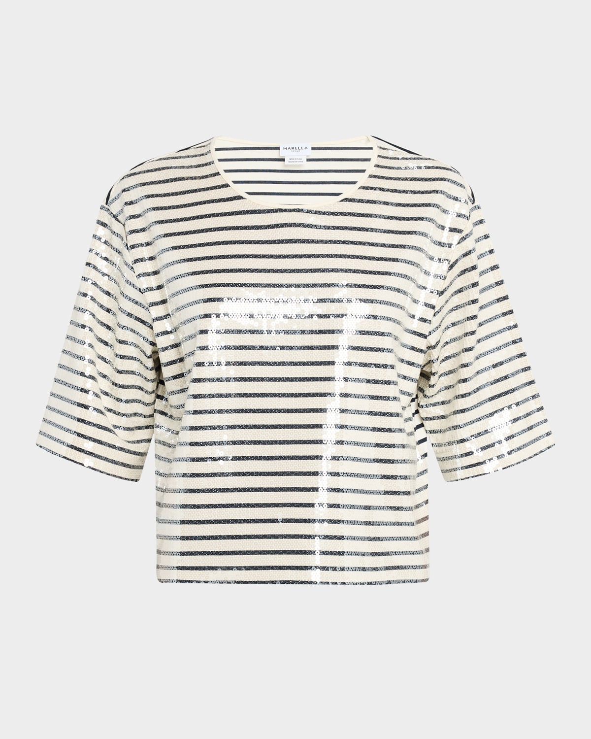 Gardone Boxy Striped Sequin Tee