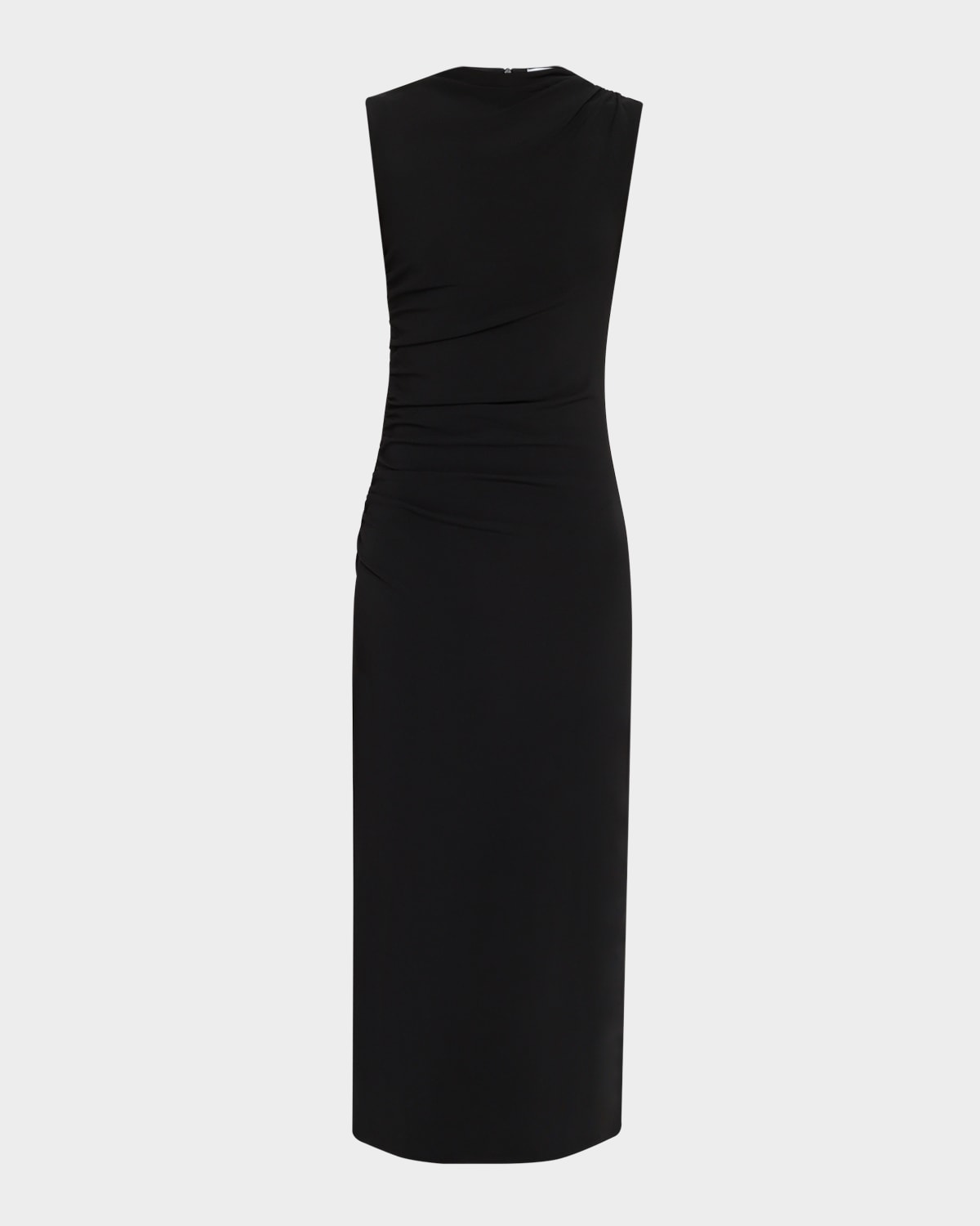 Nef Ruched Mock-Neck Midi Dress