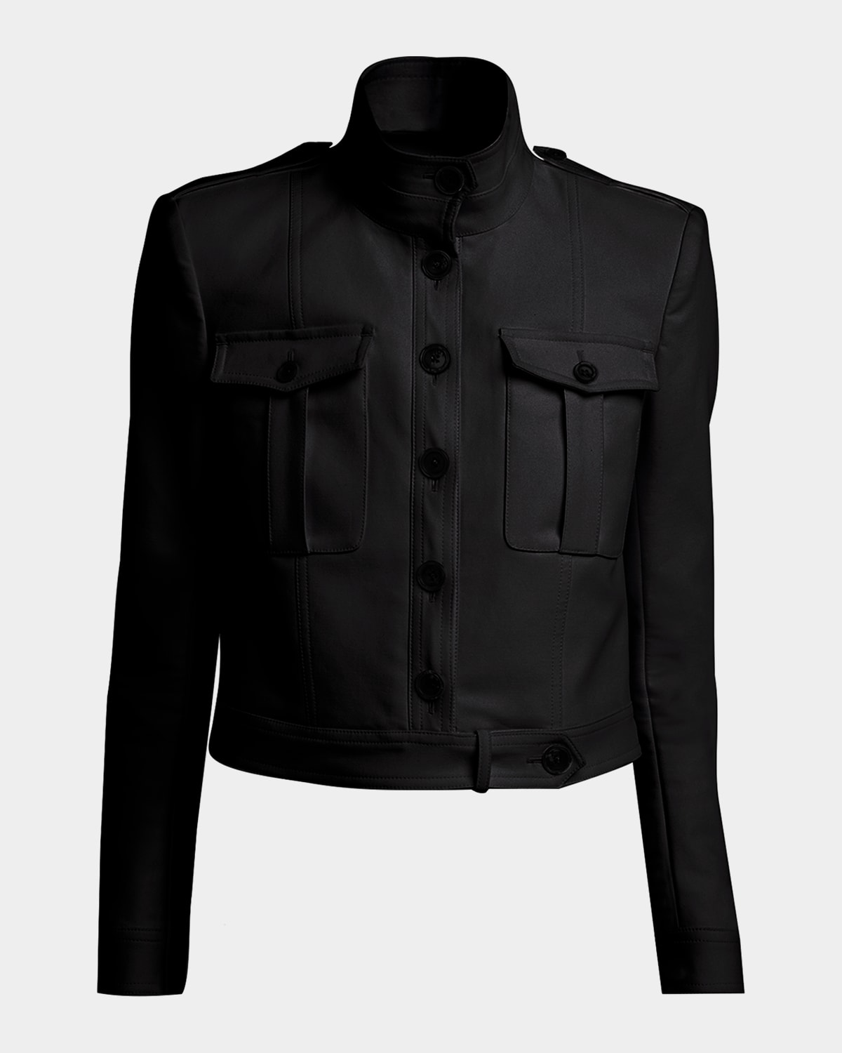 Tom Ford Shrunken Military Cotton Jacket In Black