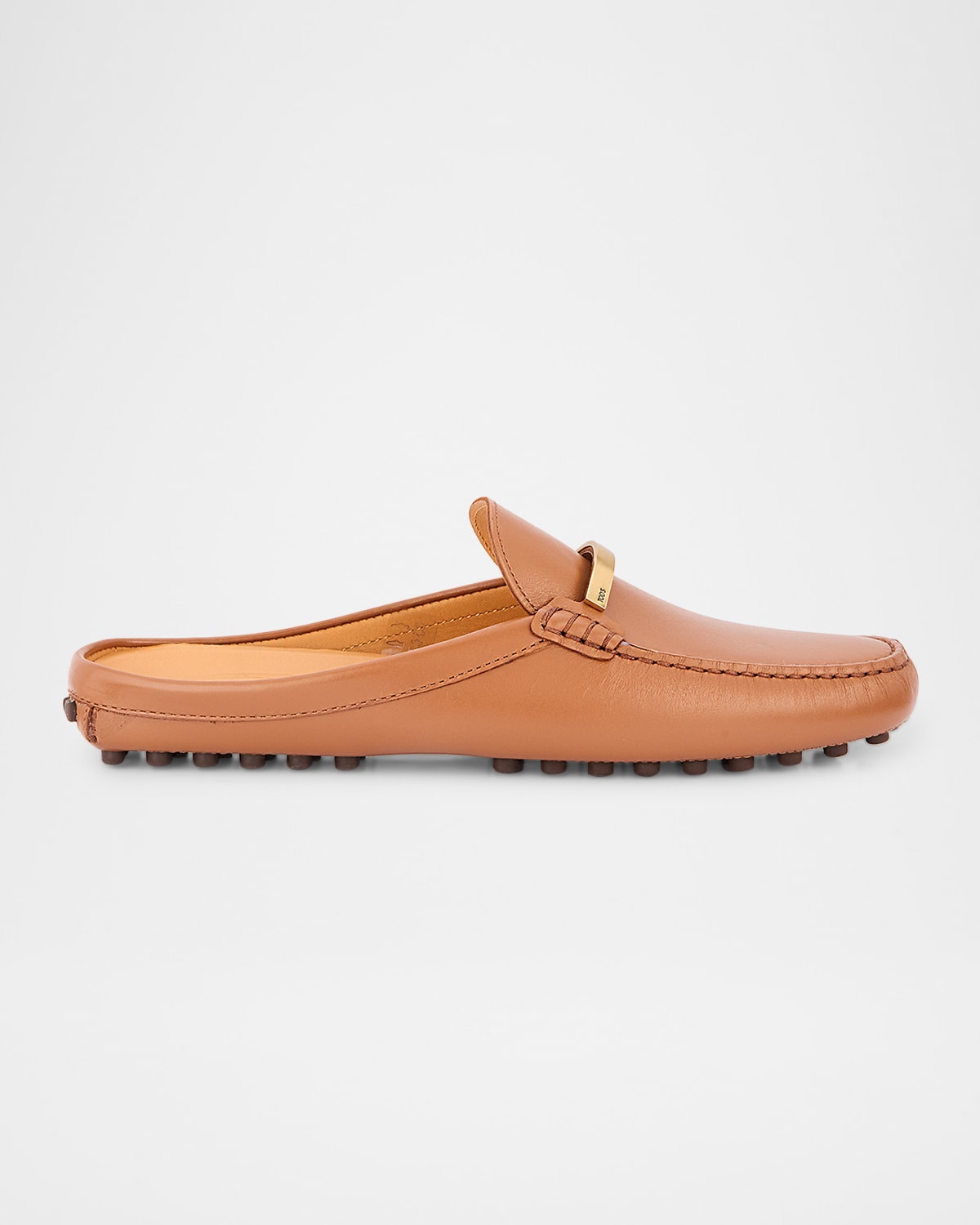 Gommino Leather Bar Driver Loafer Mules