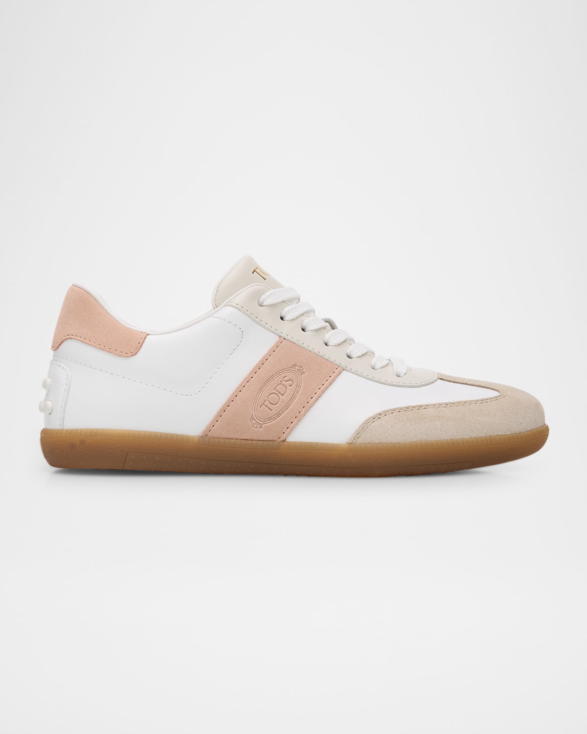 Mixed Leather Low-Top Sneakers