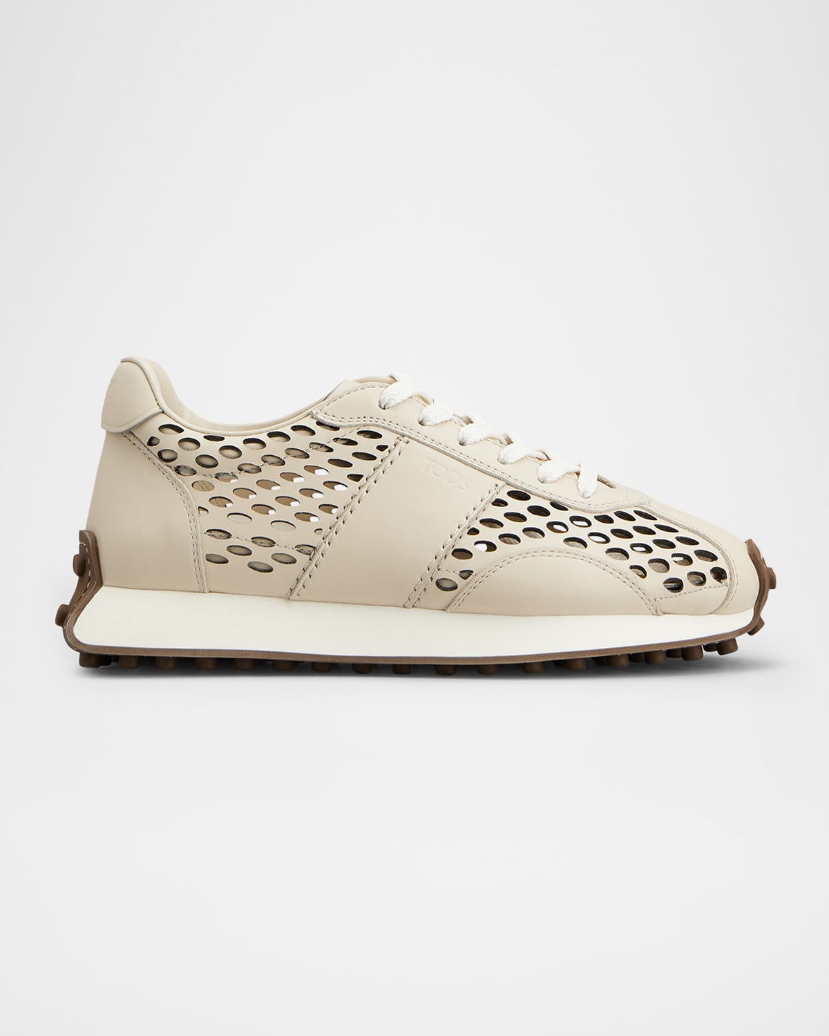 Tod's Leather Net Sport Active Sneakers In Stucco