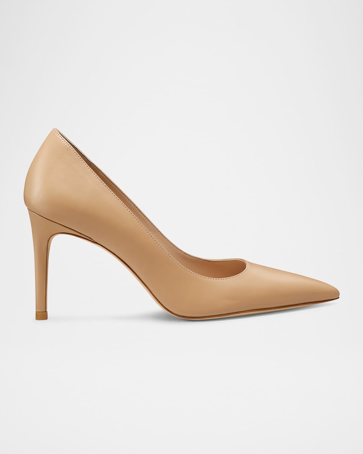 Stuart Weitzman Stuart Power 85 Leather Pumps In Adobe