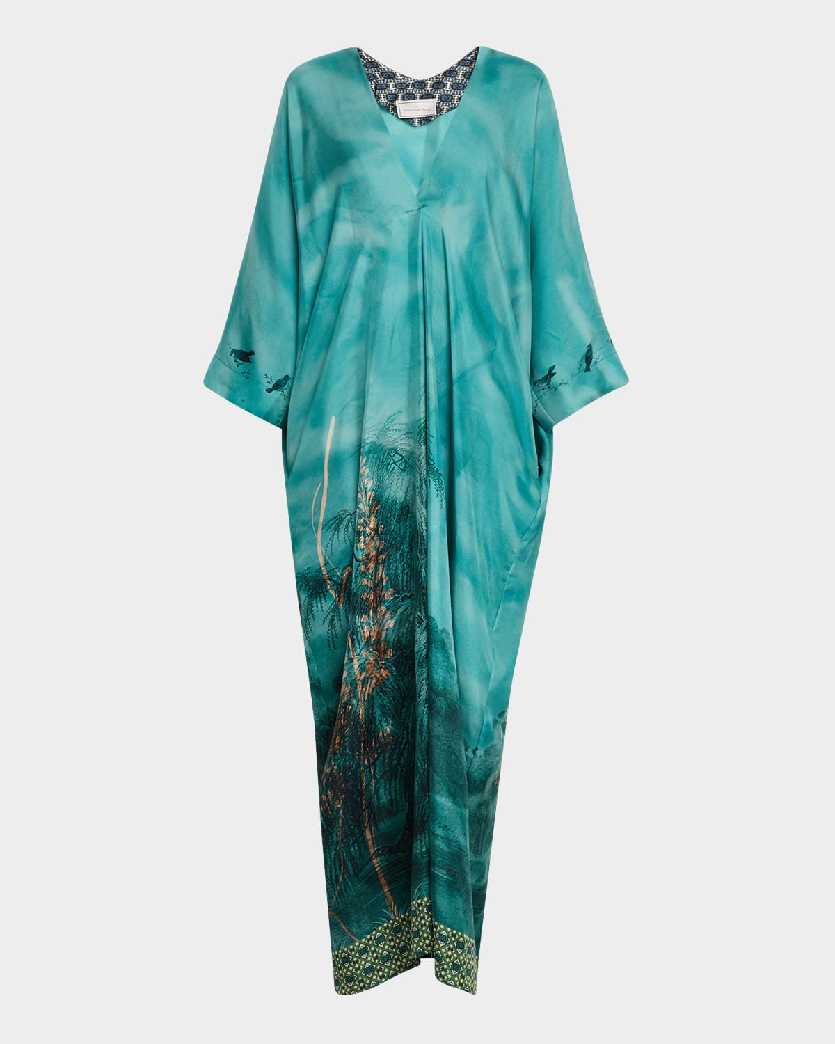 Shop Pierre-louis Mascia Botanical-print Silk Maxi Dress In Green Multi