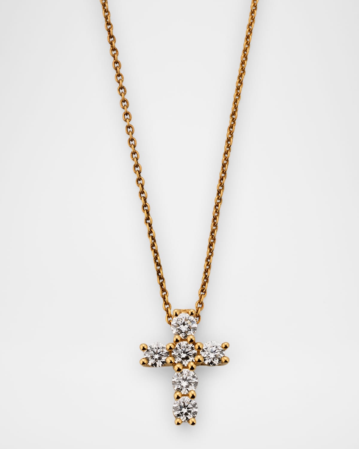 Talisman 18K White Gold Diamond Mini Cross Pendant Necklace