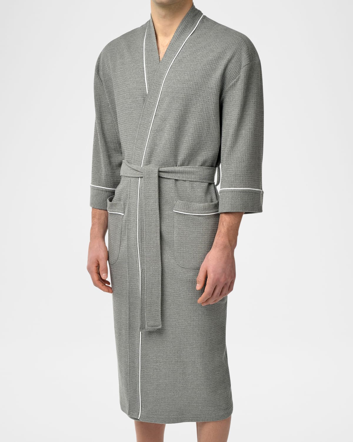 Men's Waffle Knit Kimono Robe