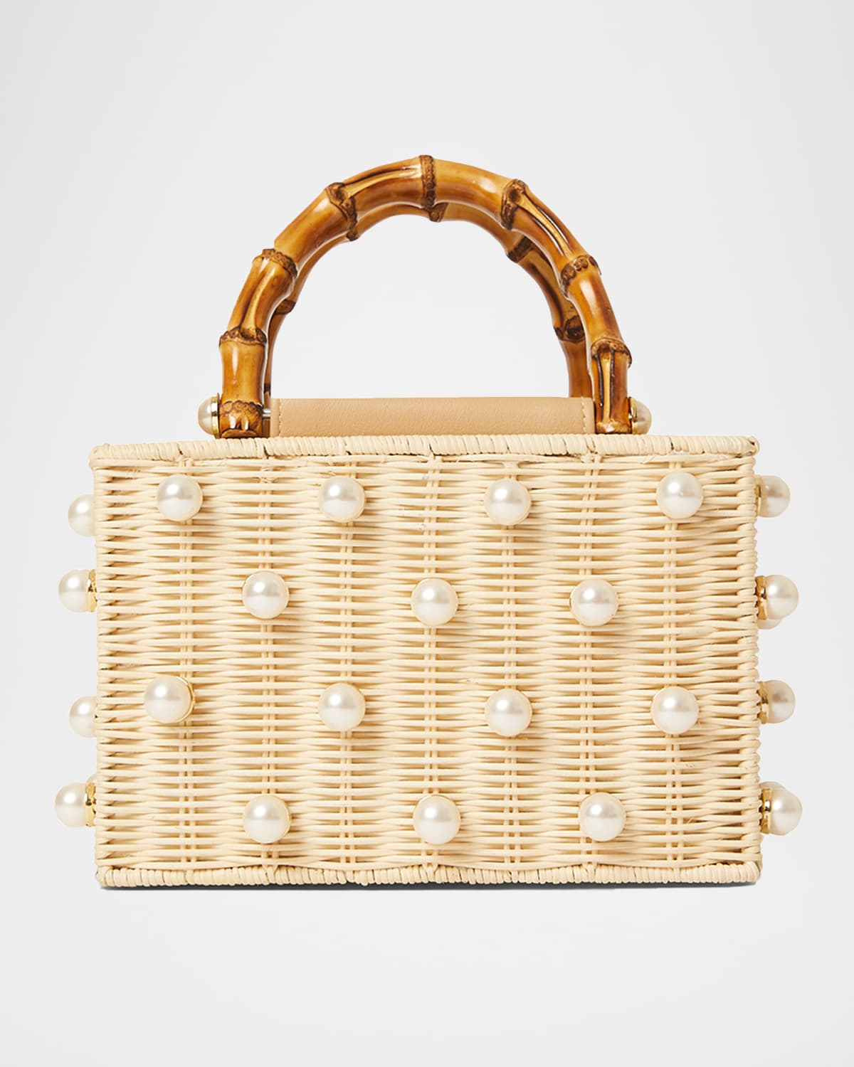 Chloe Pearly Rattan Box Top-Handle Bag