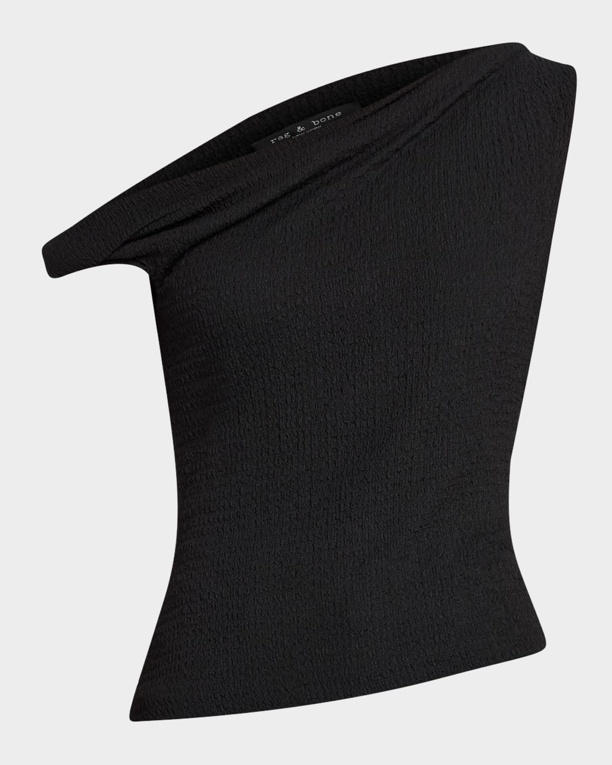 Rag & Bone Twisted Pleated Shoulder Strap Vest In Black