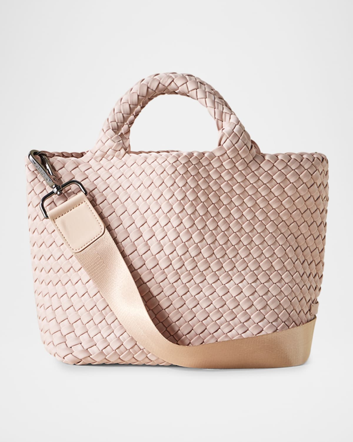 Naghedi St. Barths Small Woven Tote Bag In Shell Pink